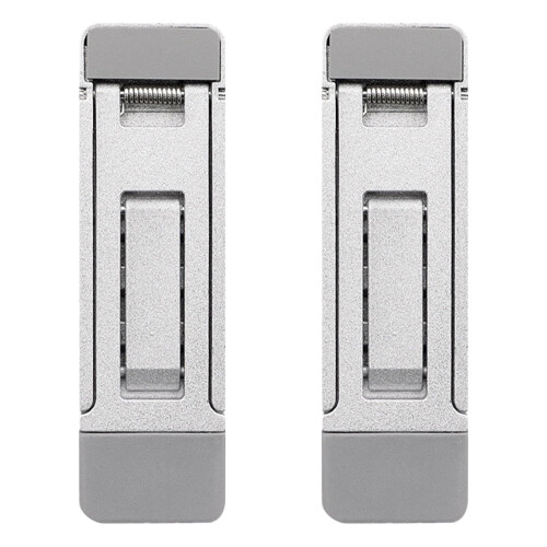 2pcs Foldable Keyboard Riser Stand with Adjustable Tilt and AntiSlip Pads, Silver Laptop Stand