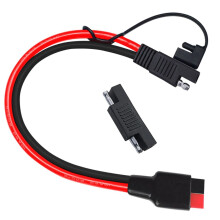 Solar to SAE Adapter Cable 10AWG Low Resistance with Polarity Reverse, 2ft Solar Panel Extension