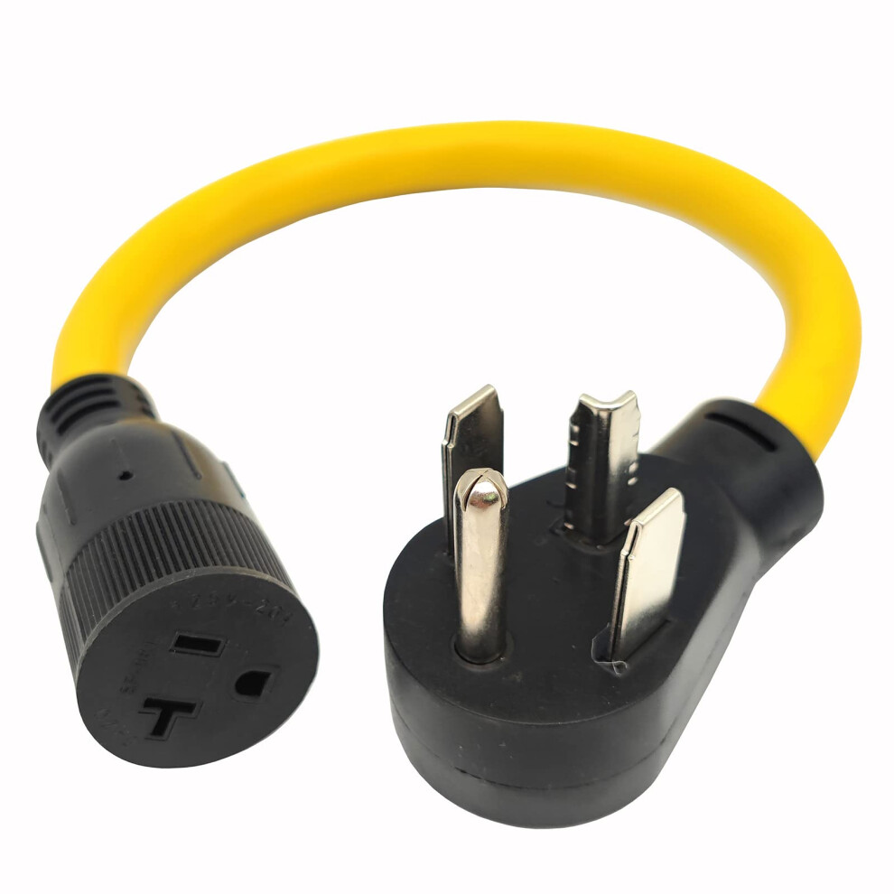 Nema 1430P To 520R Ev Charging Adapter Cord 1.5Ft 20A Fast Charge Dual Plug Compatibility 9092120790689