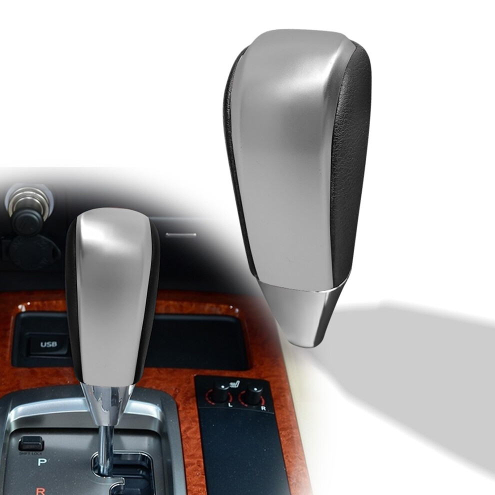 Gear Shift Knob Replacement Leather For Toyota Land Cruiser Lexus Lx470 4Runner Black/Silver 9092120213997