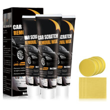 Car Scratch Remover Kit with Sponge and Cloth, Deep Paint Paste for Glossy Finish