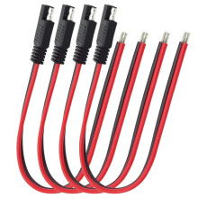 4 Pack 1ft 14AWG SAE Connector Extension Cable with Quick Disconnect Plug for Car RV Motorcycle Solar Panel