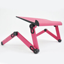 Laptop Stand Adjustable Foldable Aluminum Alloy 56x23.5cm Pink Desk Organizer for Home Office