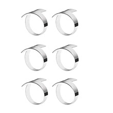 6 StüCk Serviettenring, Kreis Serviettenhalter für Hochzeit Weihnachtsfeier Dinner Table Decor Silber