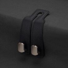 Car Headrest Hooks Leather Back Seat Organizer for Audi A6 Allroad Quattro C8 20192024, 2PCS Black