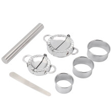 Creatore di Gnocchi, Confezione da 7 Stampi per Pressa per Ravioli Empanadas Easy Pie nel Acciaio Inossidabile, Involucri per Taglierini Pierogi