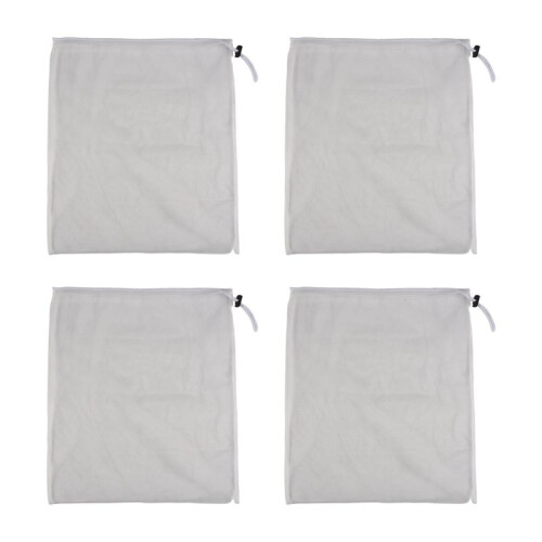 4 Pack Brew Bags -Reusable Mesh Bag for Fruit Cider  Grape Wine Press Drawstring Straining Brew in a Bag 38X42cm