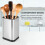 Stainless Steel Kitchen Utensil Holder, Kitchen Cutlery Storage, Utensil Organizer, Modern Rectangular Design,17X10cm 10