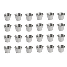 Paquet de 24 Tasses de Sauce à Condiments en Acier Inoxydable, Tasses à Sauce de Trempage de Qualité Commerciale, Tasses à Condiments Ramekin