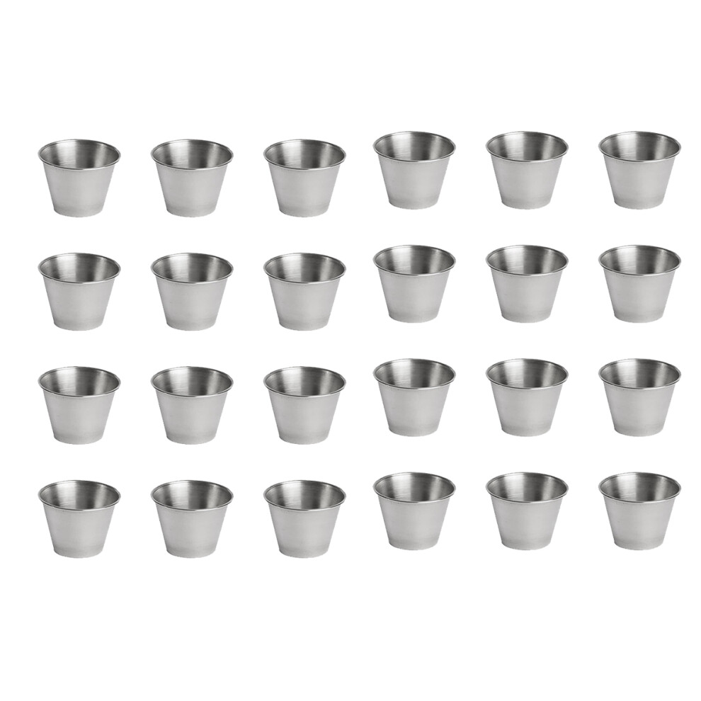 24 Pack Stainless Steel Condiment Sauce Cups,Commercial Grade Dipping Sauce Cups,Ramekin Condiment Cups Portion Cups Tauoh
