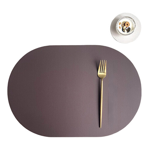 PU Leather Dining Table Mats Set With Coasters Kitchen-Kajiabai