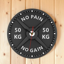 Strongman 50KG  Print Wall Clock Circular Gym Weight Lifting Dumbbell Bodybuilding Silent Acrylic Clock