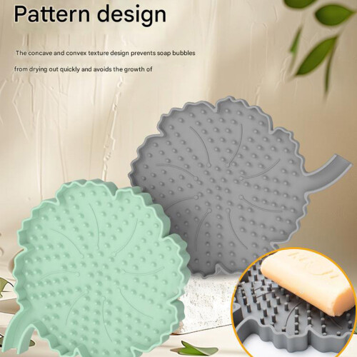 Modern Flower  Soap Tray With Drainage  Silicone-Light Green 1