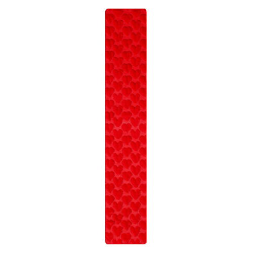3D Quilted Plush Heart Pattern Fleece Table Runner-93cm Red
