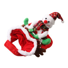 Breathable Dog Costume Snowman Horse Riding Cosplay Outfit-L