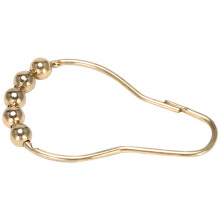 Easy Install Rustproof Shower Curtain Hooks Frictionless Stainless Steel - Easy Glide Shower Rings for Shower Curtains Rods Polished Gold Set of 12