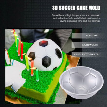 1 PCS 3D Half Runde Kugelfoermige Fussball Kuchenform 8 Zoll Verdickung Aluminiumlegierung Schimmel Geburtstag Backform