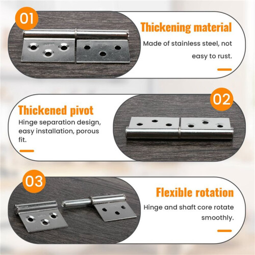 Stainless steel 7.6cm door hinge silver tone hardware