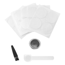 1 Pods 100 Seals Stainless Steel Refillable Coffee Capsule Reusable for Machine Espresso Coffee Maker Cup Filter