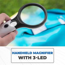 3 LED Light 45X Handheld Magnifier Reading Magnifying Glass Lens Jewelry Loupe