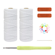 Crochet Basket Making Set With Cotton Yarn Hook Needle And