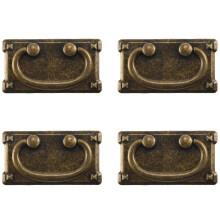 4Pcs Vintage Antique Bronze Drawer Ring Pull Handles, Cabinet Door Furniture Handle Decoration