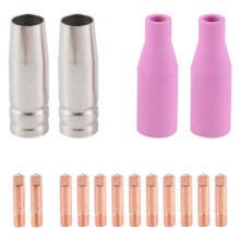 Mig Set of Nozzles 16Pcs AK15 for Welding Torch Cap Tip Contact 0.8mm MB15 Ceramic Accessories