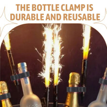 Champagne Bottle Clips Champagne Bottle Single Holder Safety Clips for Candle (24 Pieces)