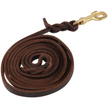 2M Long Leather Braided Pet Dog Walk Traction Collar Strap Training Leash Lead