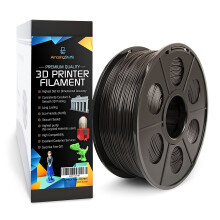 ABS 3D Printer Filament 1.75mm Black, 1 kg Spool, +/0.02mm Precision, Smooth Printing