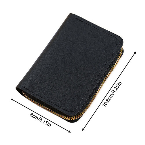Accordion Card Holder Multiple Pockets PU Leather-Deep Blue 2