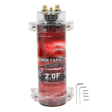 2 Car Audio Capacitor with RealTime Voltage Display, Low ESR for Stable Power and Bass Boost