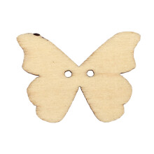 50Pcs 2 Holes Mixed Butterfly Wooden Button Sewing Scrapbooking DIY
