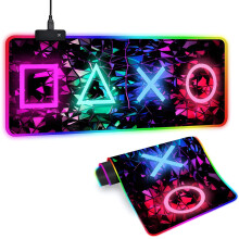 Sbarklo RGB Gaming Mouse Pad XL, 31.5 x 11.8in Extended LED Desk Mat, 14 Modes, NonSlip, Black