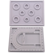 2Pcs Bead Design Board Bracelet Design Board Flocked Bead Board Necklace Beading Jewelry Organizer Tray DIY Jewelry Making Tray