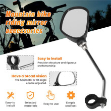 1 Pair Bike Rearview Mirror Safety Bicycle Rear View Glass Mirrors Adjustable Cycling Rearview Left Right Mirror