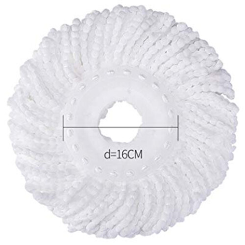 3 Replacement Mop Micro- Refill for 360 Spin Magic Mop-Microfiber Replacement Mop -Round Shape Standard Size (White-3 Pack) 1