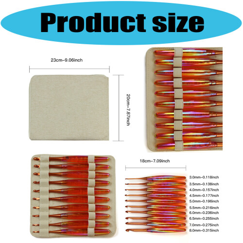 Acrylic Handle Crochet Hook Ergonomic Crochet Needle 3.0-8.0mm 2