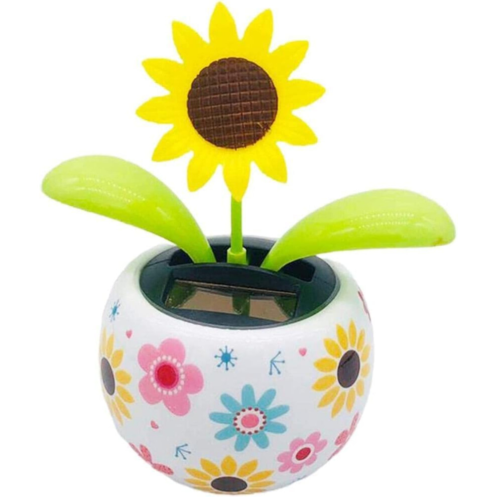 Solar Dancing Sunflower Bobblehead Toy Solar Powered For Car Dashboard Or Office Desk Decor 9092120792614