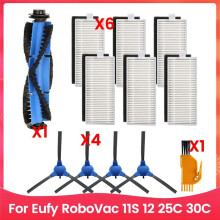 12PCS Vacuum Brush and Filter Kit for RoboVac 11S 12 25C 30C Vacuum Cleaner Accessories