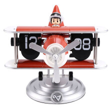 Retro Turnover Desk Clock, 24-Hour Automatic Mechanical Turnover, Stainless Steel, Suitable for Home and Office.