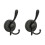 2pcs Stainless Steel Sucker Double Hook Punch-Free Powerful Sucker Hook Reusable Rust-Proof Clothes Hook Black 1