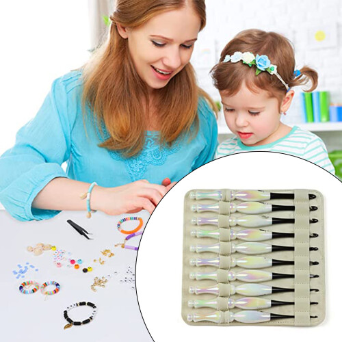 10Pcs Ergonomic Acrylic Handle Crochet Hook 3.0-7.0mm Aluminium 1