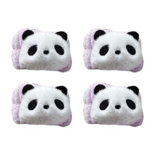 4 Juegos de Muñequeras Impermeables para Lavarse la Cara, Mangas Absorbentes para Mujeres, Toallitas para el Brazo, Regalos para Niñas, Morado-Panda