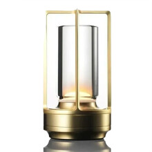 LED-Bordslampa Uppladdningsbar Nattlampa Sovrumsögonskydd Advanced Sense Sänglampa Bärbar Campinglampa Guld