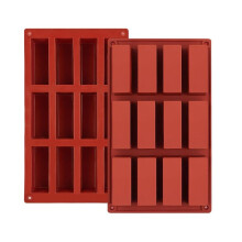 Molde de Barra de Chocolate Molde Retangular de Silicone Lanche Caseiro Barra de Chocolate 12 Grades Molde de Manteiga
