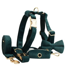 Dark Green Cloth Pet Collar Dog Collar Outdoor Dog Leash Dog Collar S