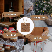 100 Pcs Thank You for Celebrating with Us Tags Paper Gift Wrap Tags with Natural Jute Twine for Baby Shower,Christmas,Wedding and Party