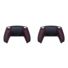 2X Carcasa Trasera Inferior Antideslizante, Piezas de Repuesto para PS5 Mejorar el Juego del Controlador, Color Negro y Rojo