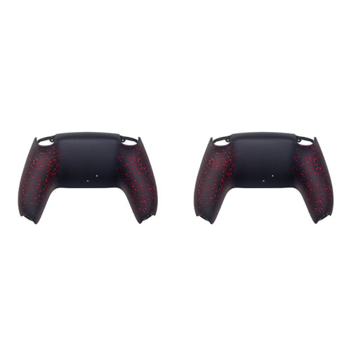 2X Bottom Back Shell Non-Slip Rear Housing Game Improvement Replacement Parts for PS5 Controller Black Red